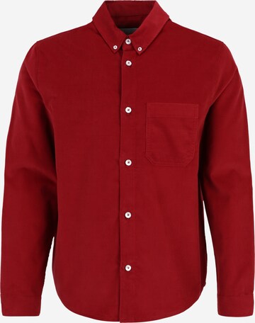 Rotholz - Ajuste regular Camisa 'Corduroy' en rojo: frente