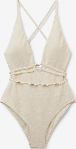 CALZEDONIA Badeanzug 'Wild Jungle' in Weiß: Vorderseite