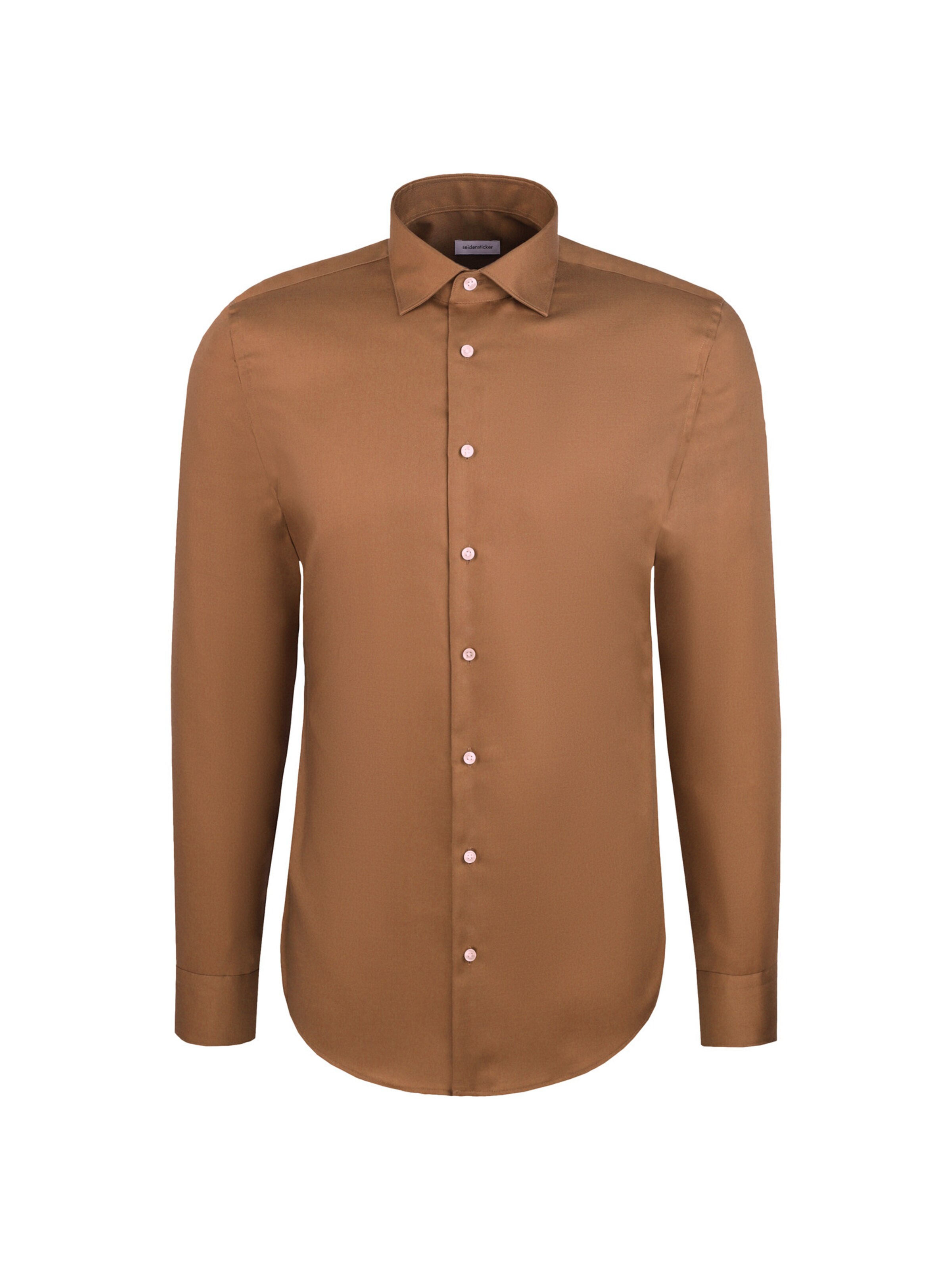 SEIDENSTICKER Business shirt ' Schwarze Rose ' in Brown: front