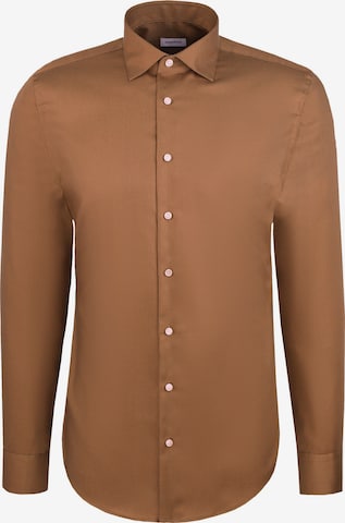 Chemise business 'Schwarze Rose' SEIDENSTICKER en marron : devant