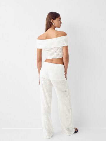 Bershka Regular Trousers in White