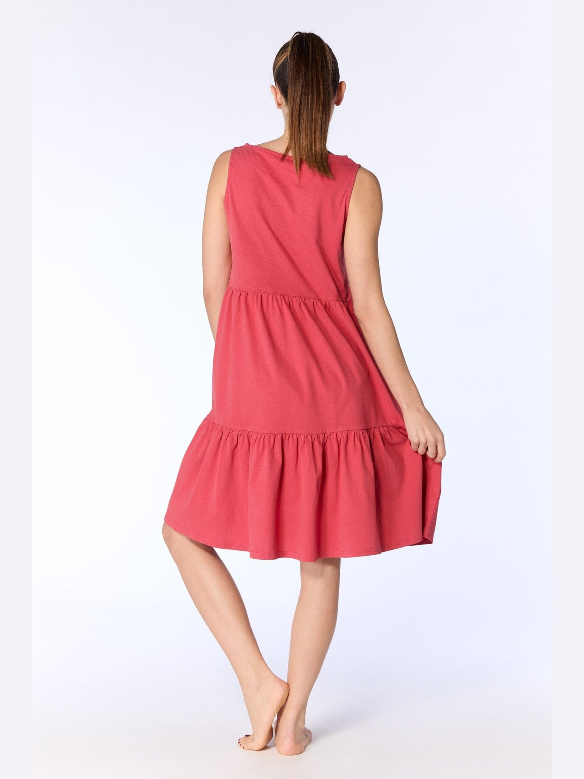 Leela COTTON Dress in Red
