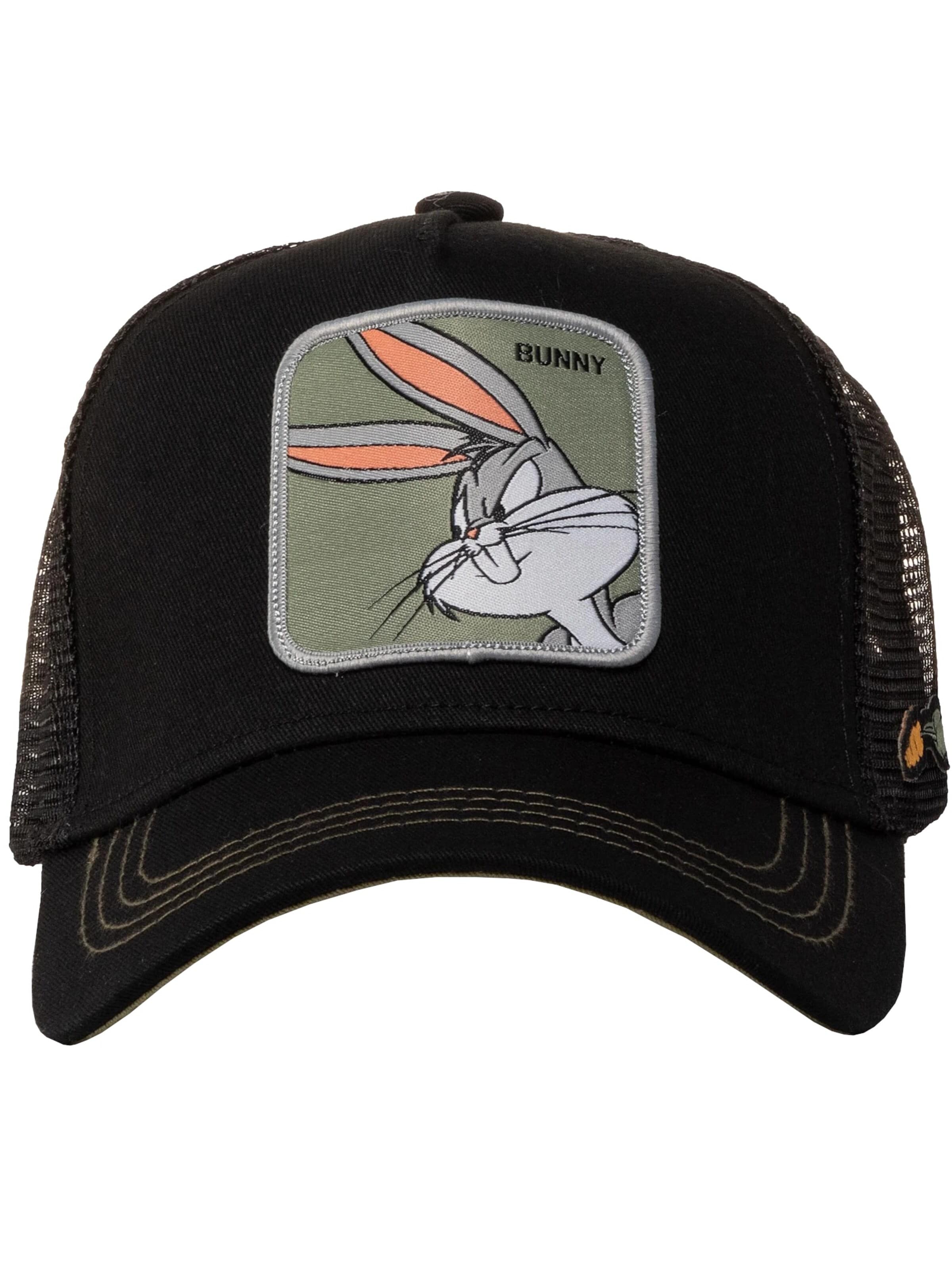 Capslab Cap 'Capslab Bunny Looney Tunes Trucker Cap' in Black: front