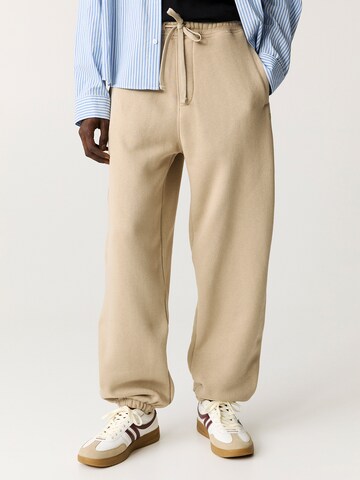 Pull&Bear Tapered Hose in Beige: Vorderseite