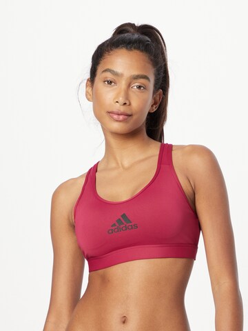 ADIDAS SPORTSWEAR Bustier Sport bh 'Powerreact Train Medium-Support' in Rood: voorkant