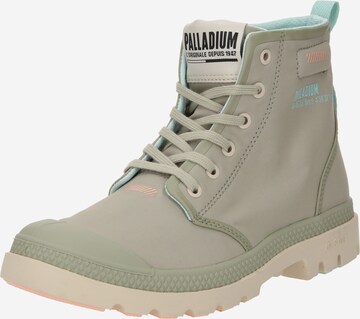 Palladium Lace-Up Ankle Boots 'Pampa Lite' in Green: front