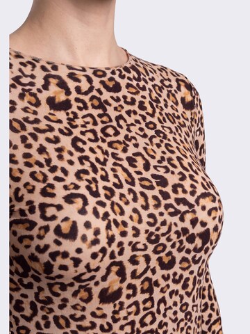 Maillot de corps 'Maglia Intima Donna Manica Lunga Cashmere & Modal Girocollo Animalier' Ciocca en beige