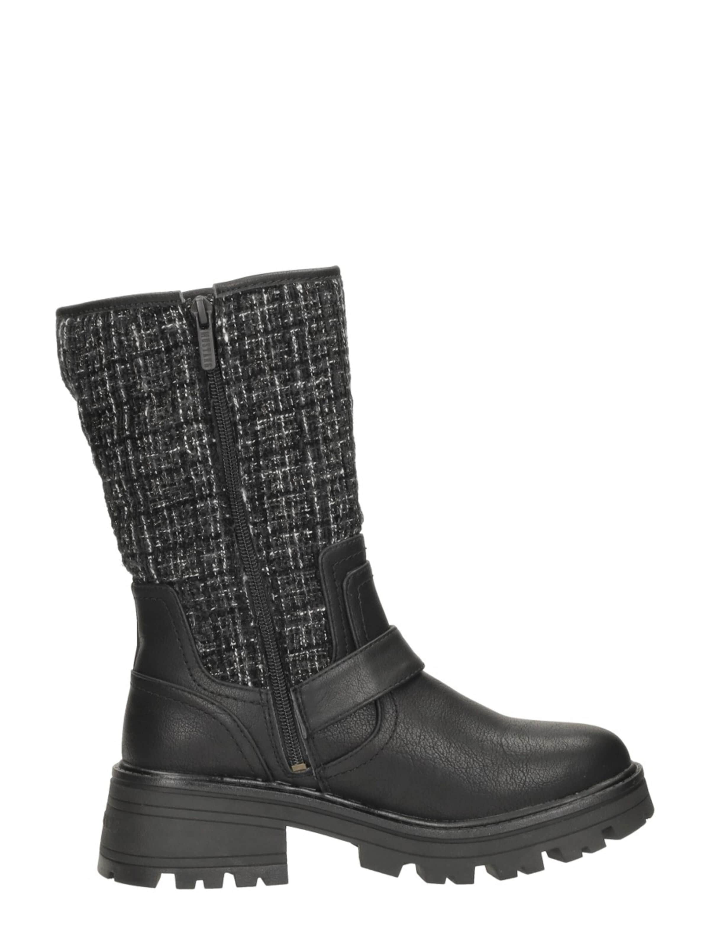 MUSTANG Boots 'Enkellaarsjes Plat' in Black