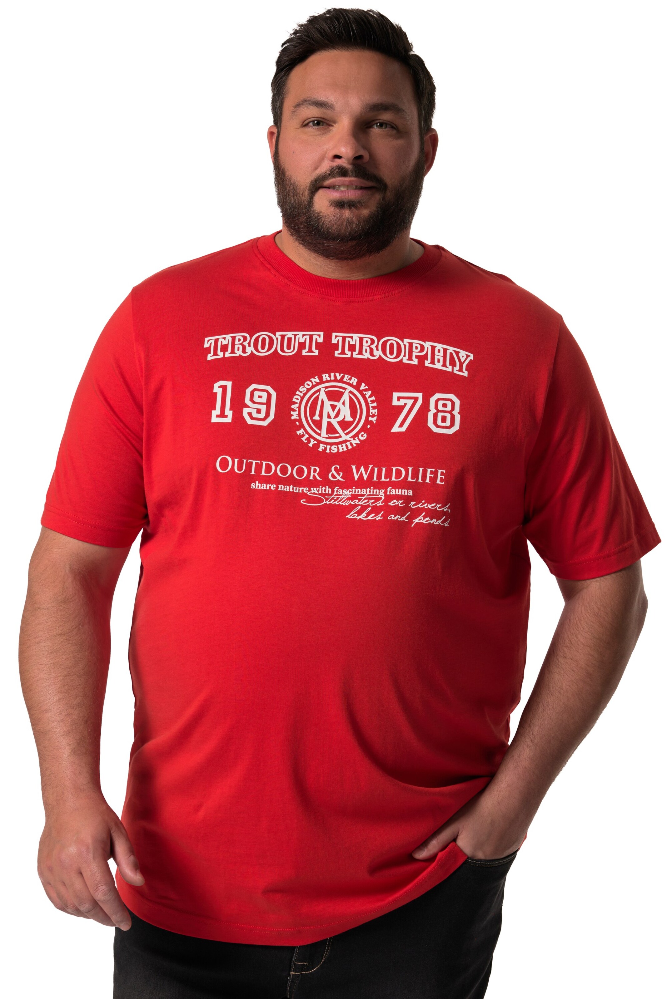 Men Plus T-Shirt in Rot: Vorderseite