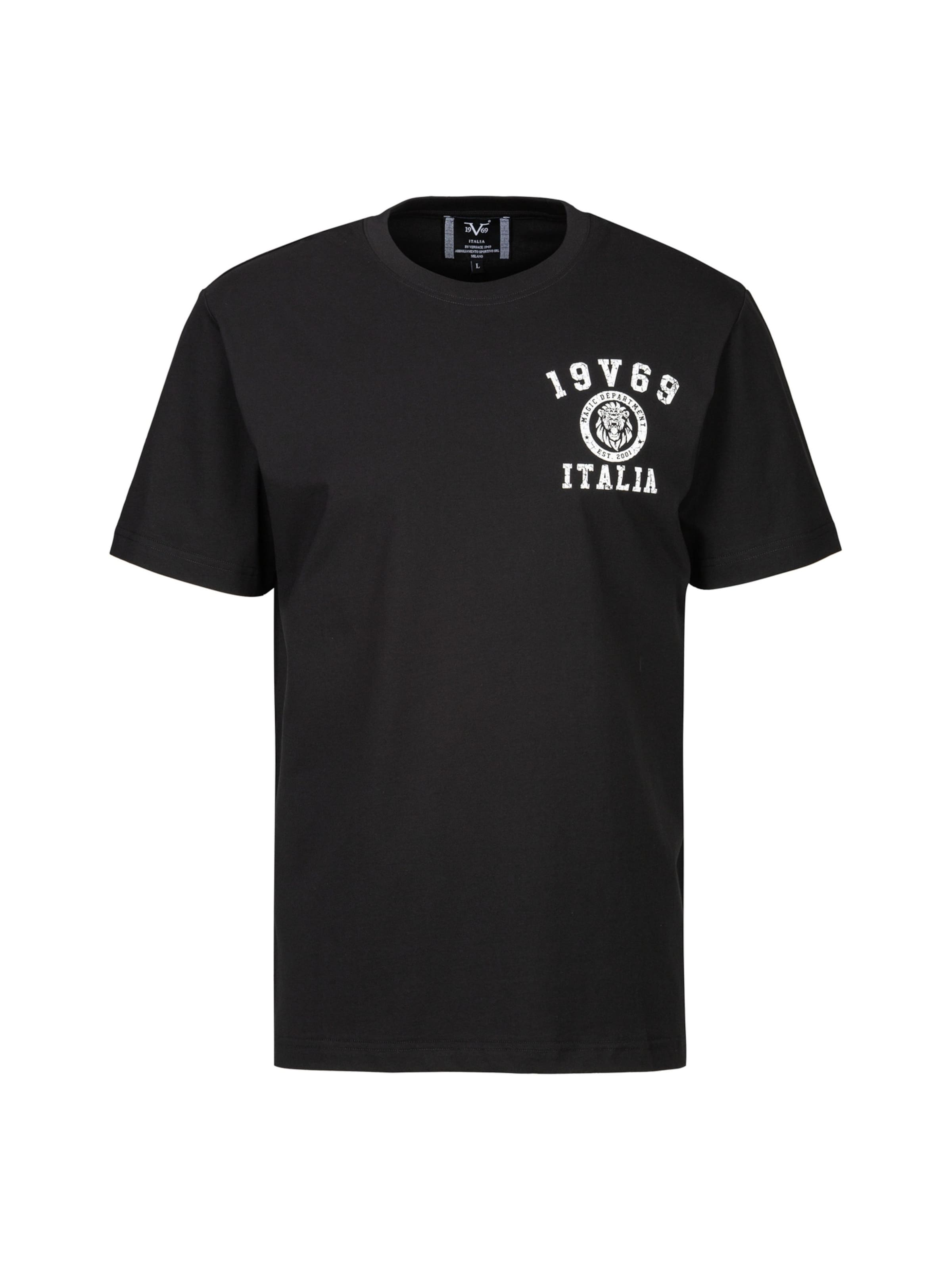 T-Shirt 'Tarek' 19V69 ITALIA en noir : devant