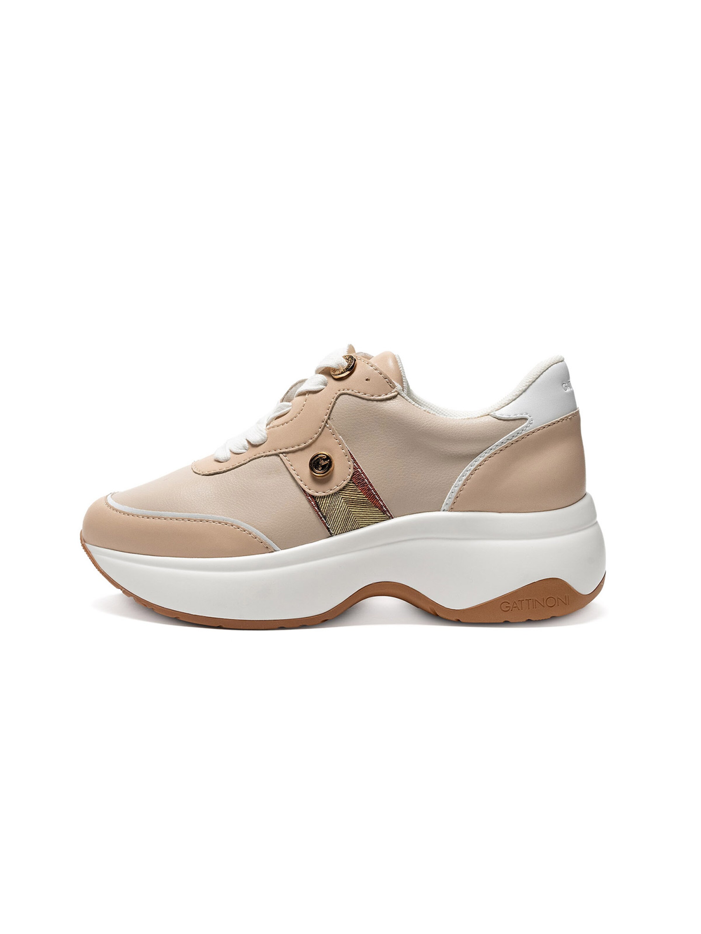 Gattinoni Baskets basses en sable / vert, Vue avec produit