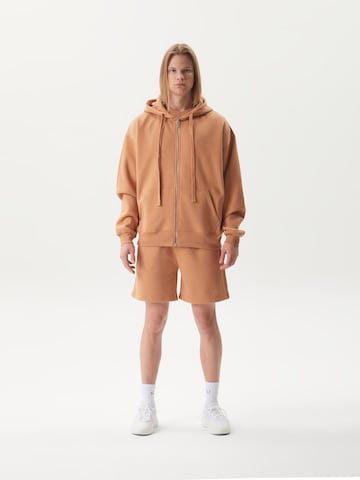 Ossy Homer Sweatshirt 'Zip Hoodie Heavy Cotton 450 Gsm' in Brown