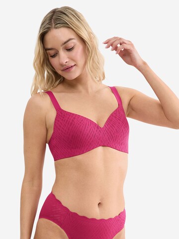SLOGGI T-shirt BH ' Blue ZERO Feel Bliss THE UP ' in Roze: voorkant