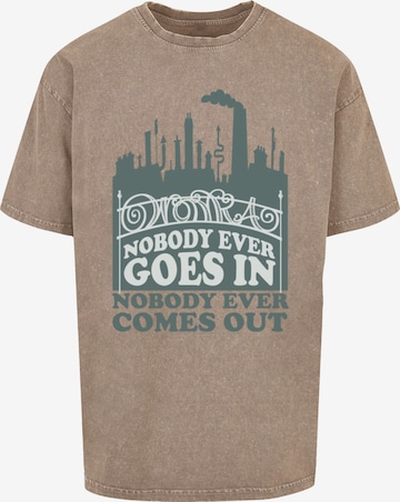 ABSOLUTE CULT Shirt 'Willy Wonka - Nobody Goes In' in Beige: voorkant