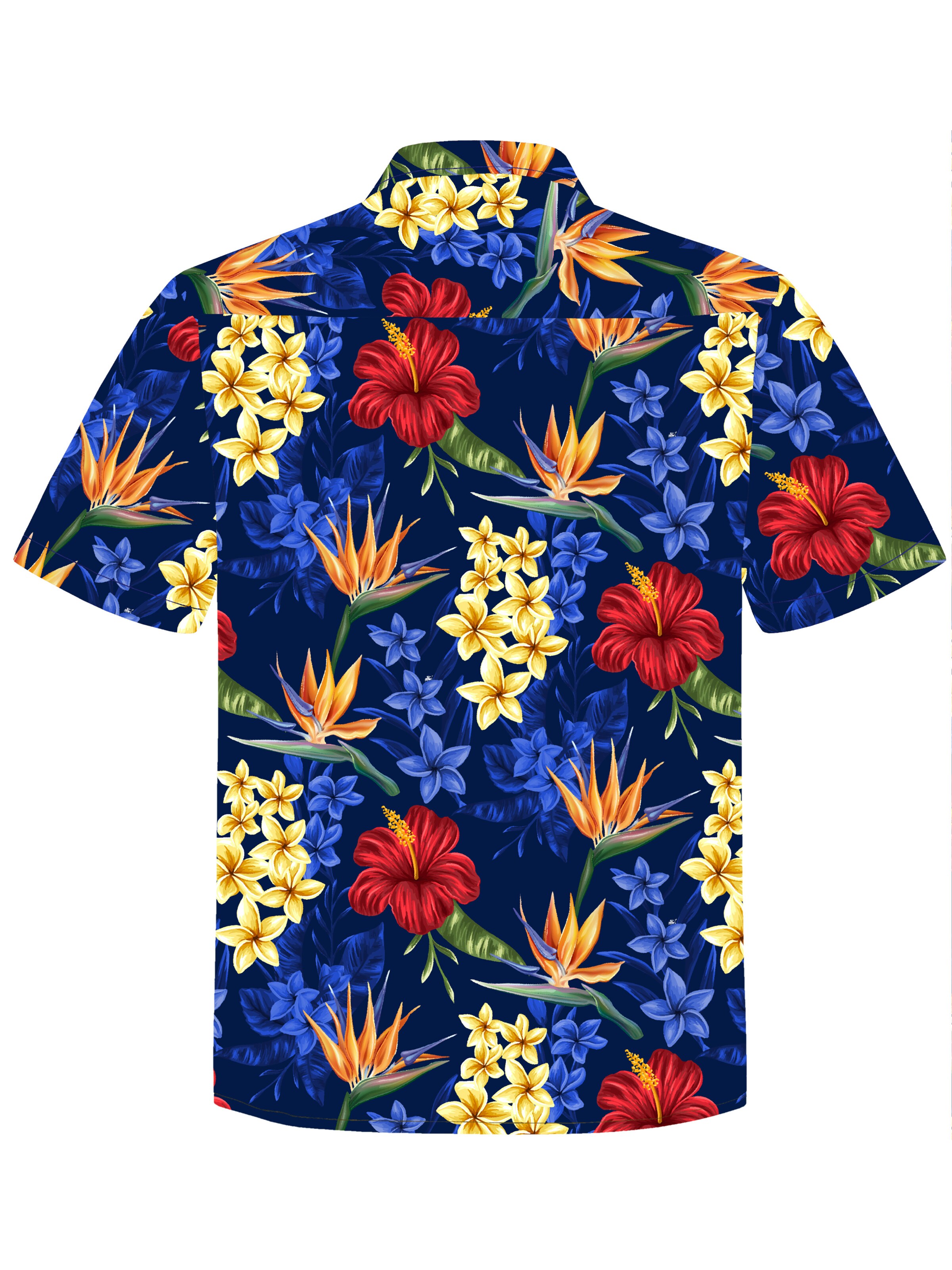 Coupe regular Chemise 'Flowerful Summer' Hawaiihemdshop.de en bleu