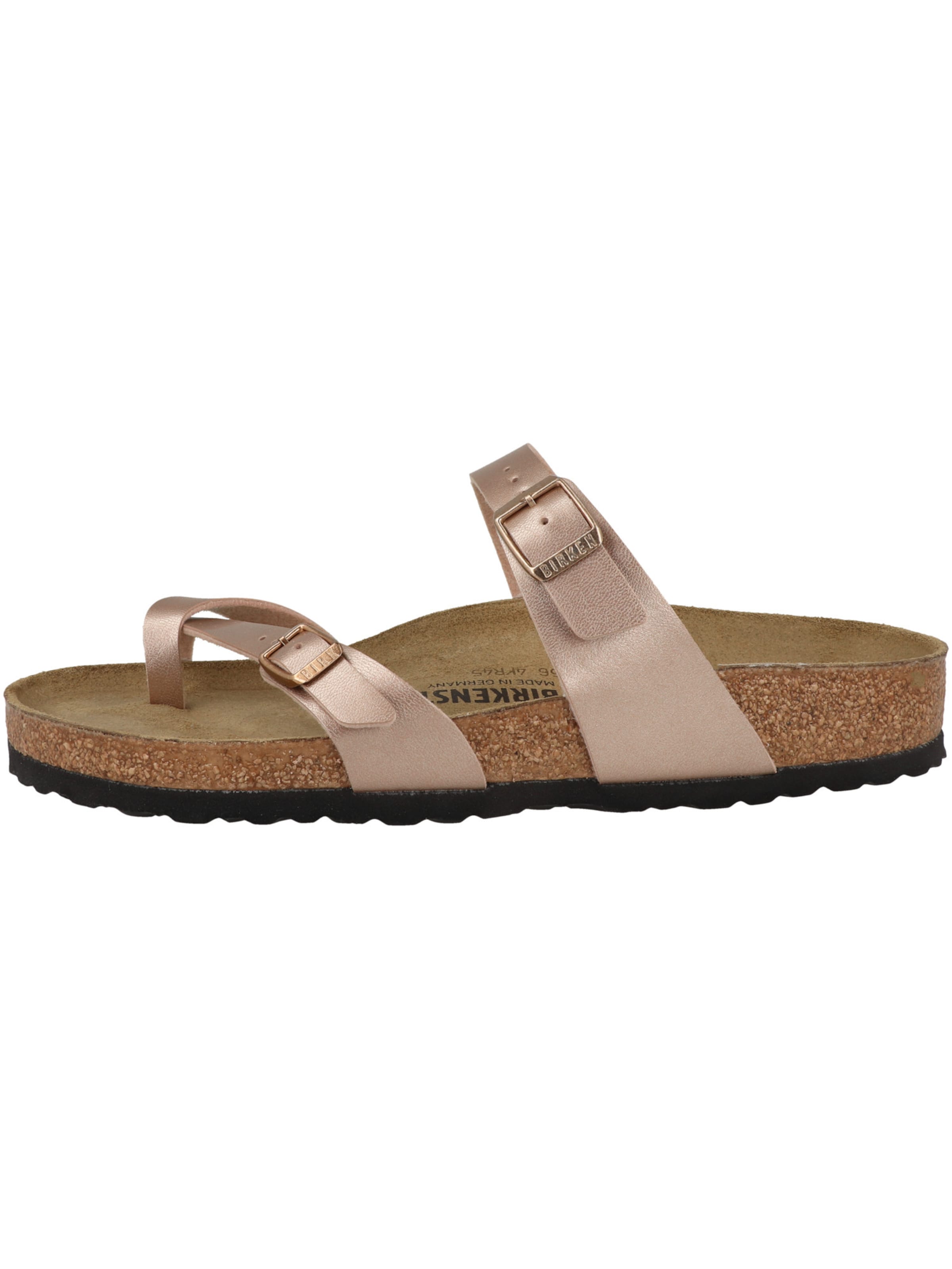 BIRKENSTOCK - Sandálias com tiras 'Mayari' em castanho: frente