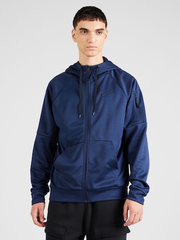 NIKE Sportsweatvest in Blauw: voorkant