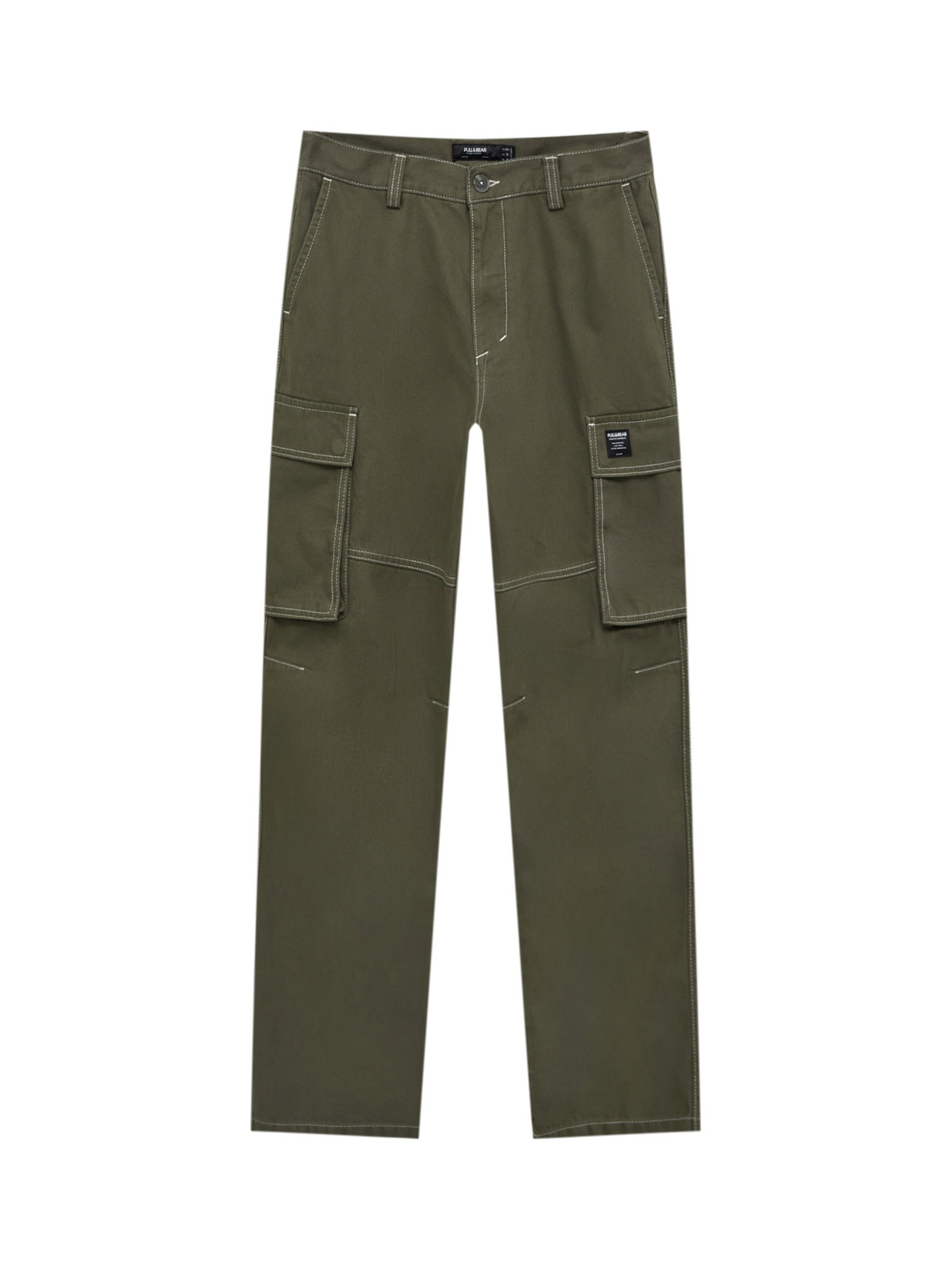Loosefit Pantalon cargo Pull Bear en Kaki ABOUT YOU
