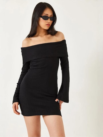 Bianco Lucci Gebreide jurk in Zwart