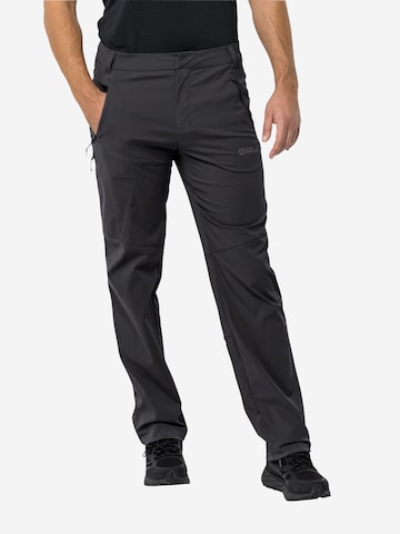 Regular Pantalon outdoor 'GLASTAL' JACK WOLFSKIN en noir : devant