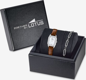 Montre à affichage analogique Lotus en marron : devant