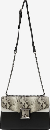 Rankinė su ilgu dirželiu iš faina, spalva – rausvai pilka / purvo spalva / juoda / balta, Prekių apžvalga