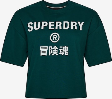 Superdry - Camisa 'CODE CORE' em verde: frente