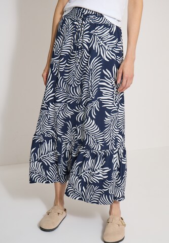 CECIL Maxi-Rock mit Blättermuster in Blau