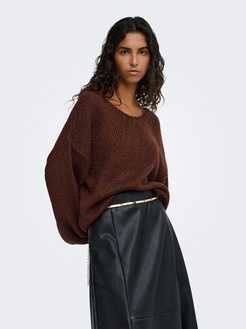 JDY Sweater 'JDYDINEA' in Brown: front