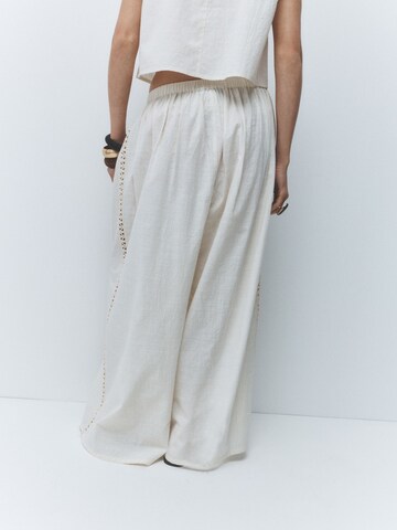 Next - Pierna ancha Pantalón en beige