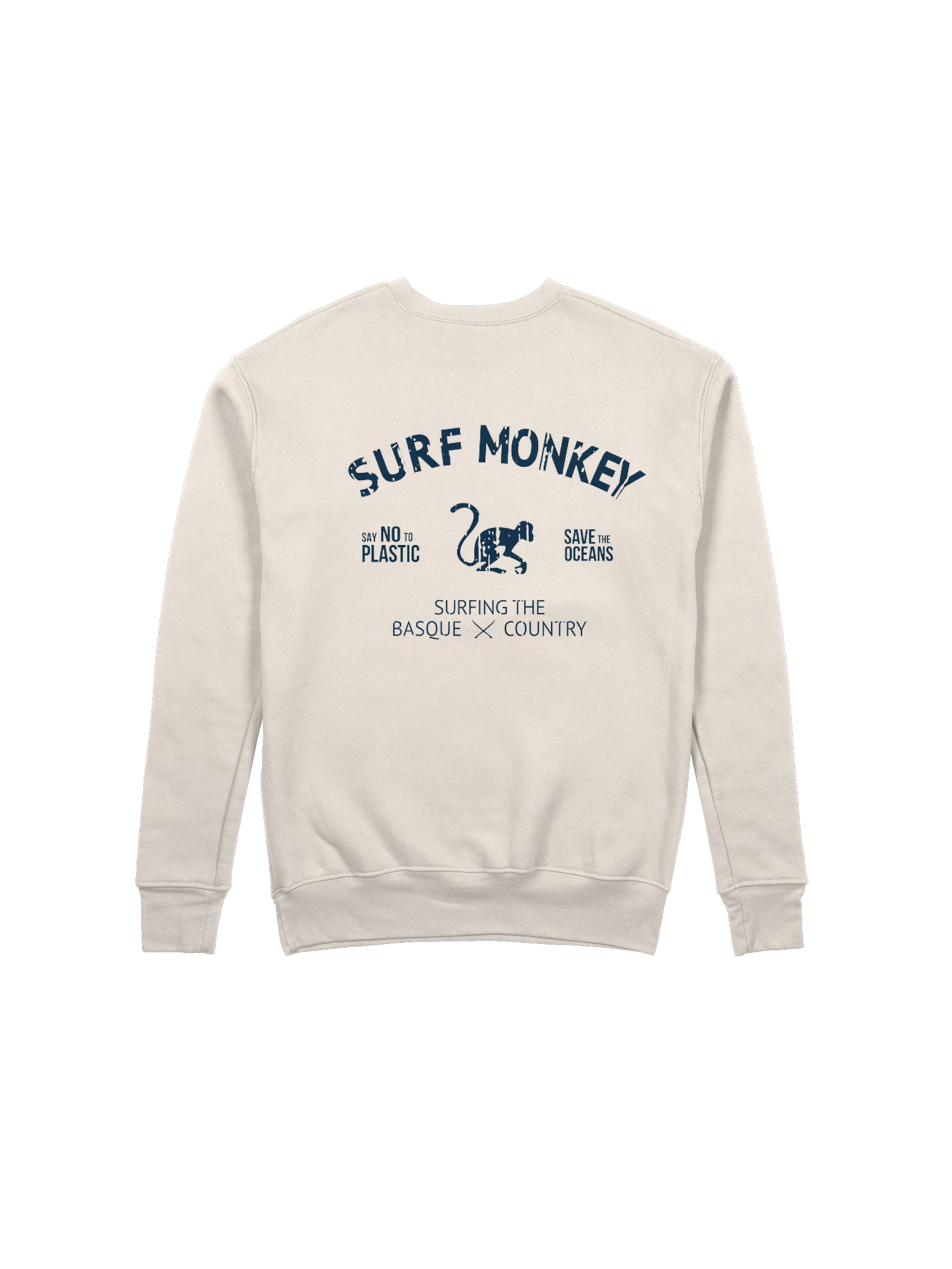 Sweat-shirt 'Rette das Ozean' Surf Monkey en blanc : devant