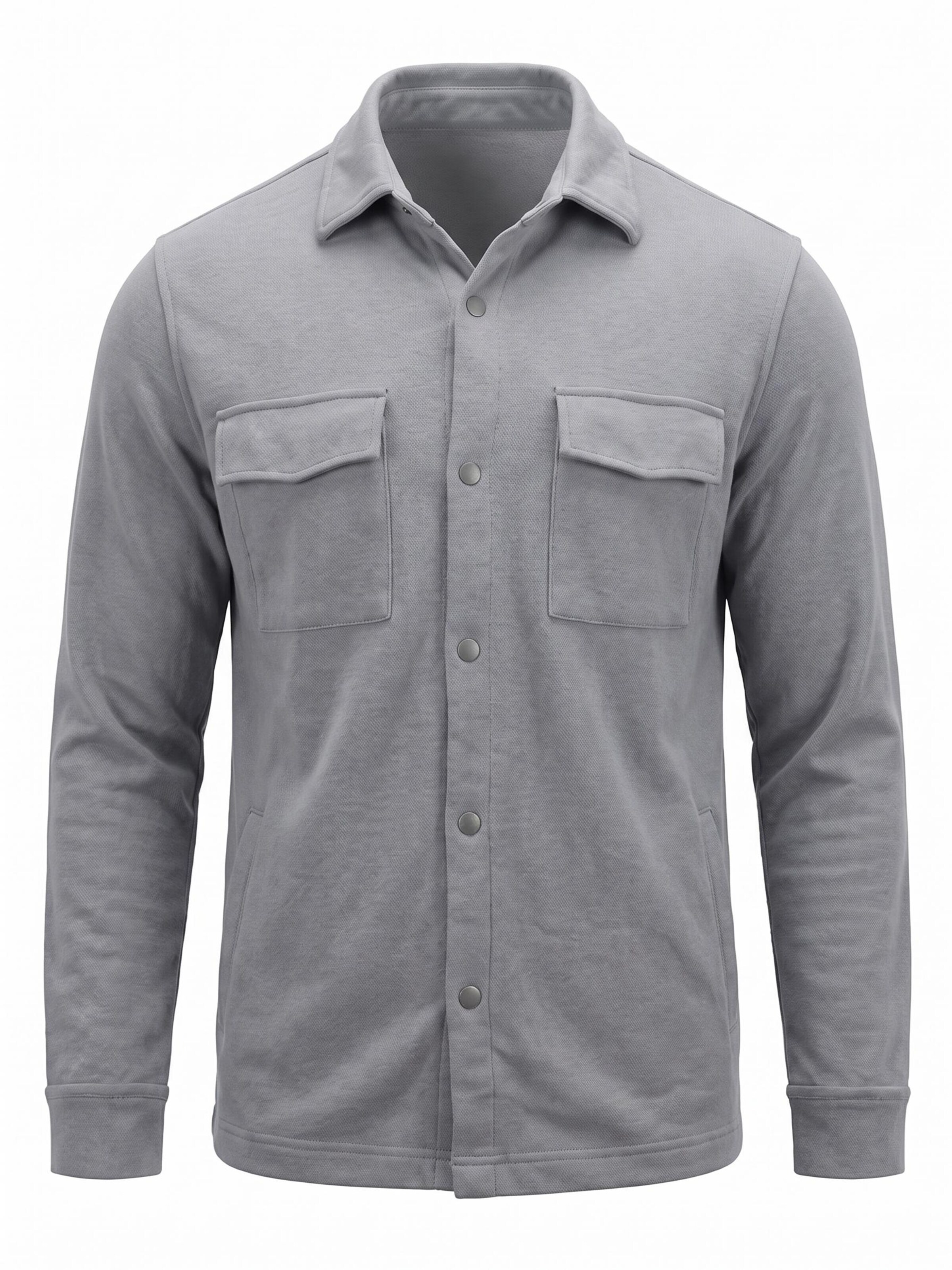 INSPR Between-Season Jacket 'Odissea Overshirt' in Grey: front