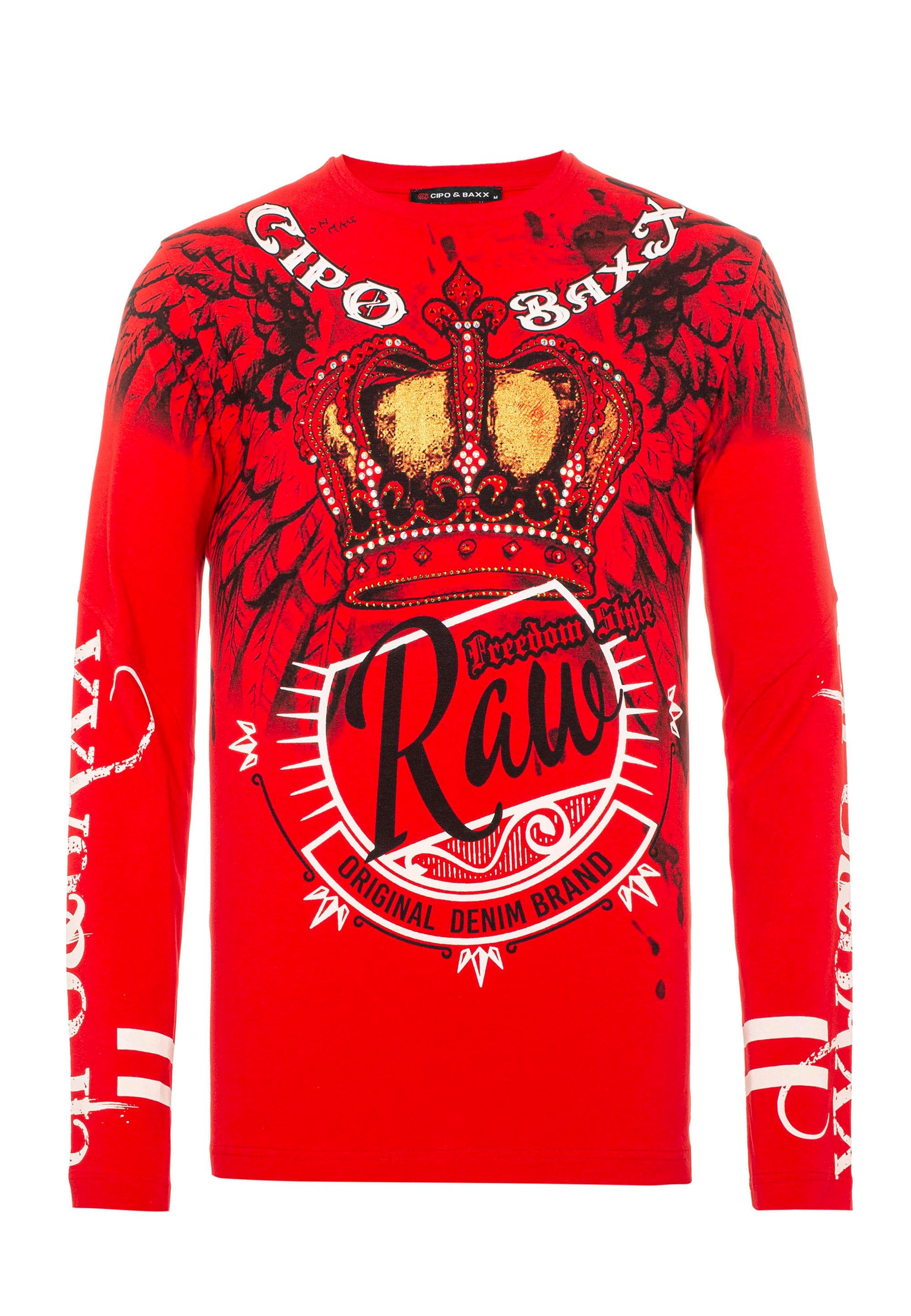Sweat-shirt CIPO & BAXX en rouge : devant