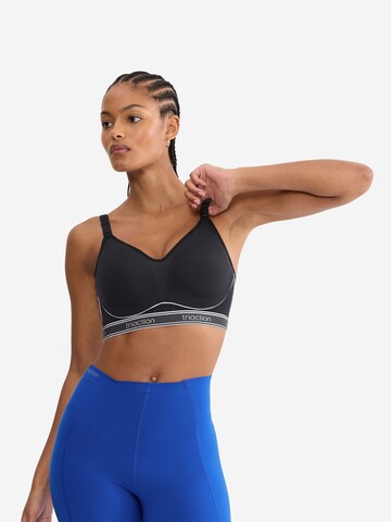 TRIUMPH Bustier Sport bh ' Triaction Cardio Air ' in Zwart: voorkant