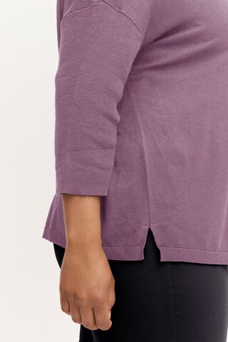 Fransa Curve Pullover 'BLUME' in Lila