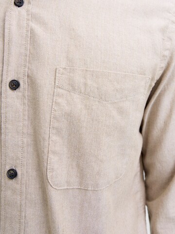 JACK & JONES Regular Fit Hemd 'JJECLASSIC' in Beige