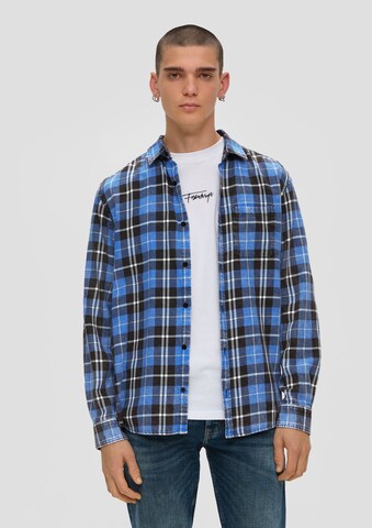 QS Regular fit Button Up Shirt in Blue: front