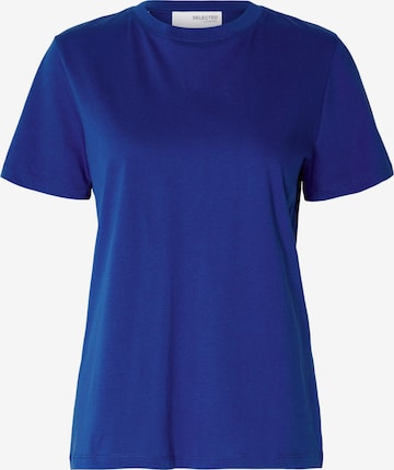 T-shirt 'SLFMY ESSENTIAL' SELECTED FEMME en bleu : devant