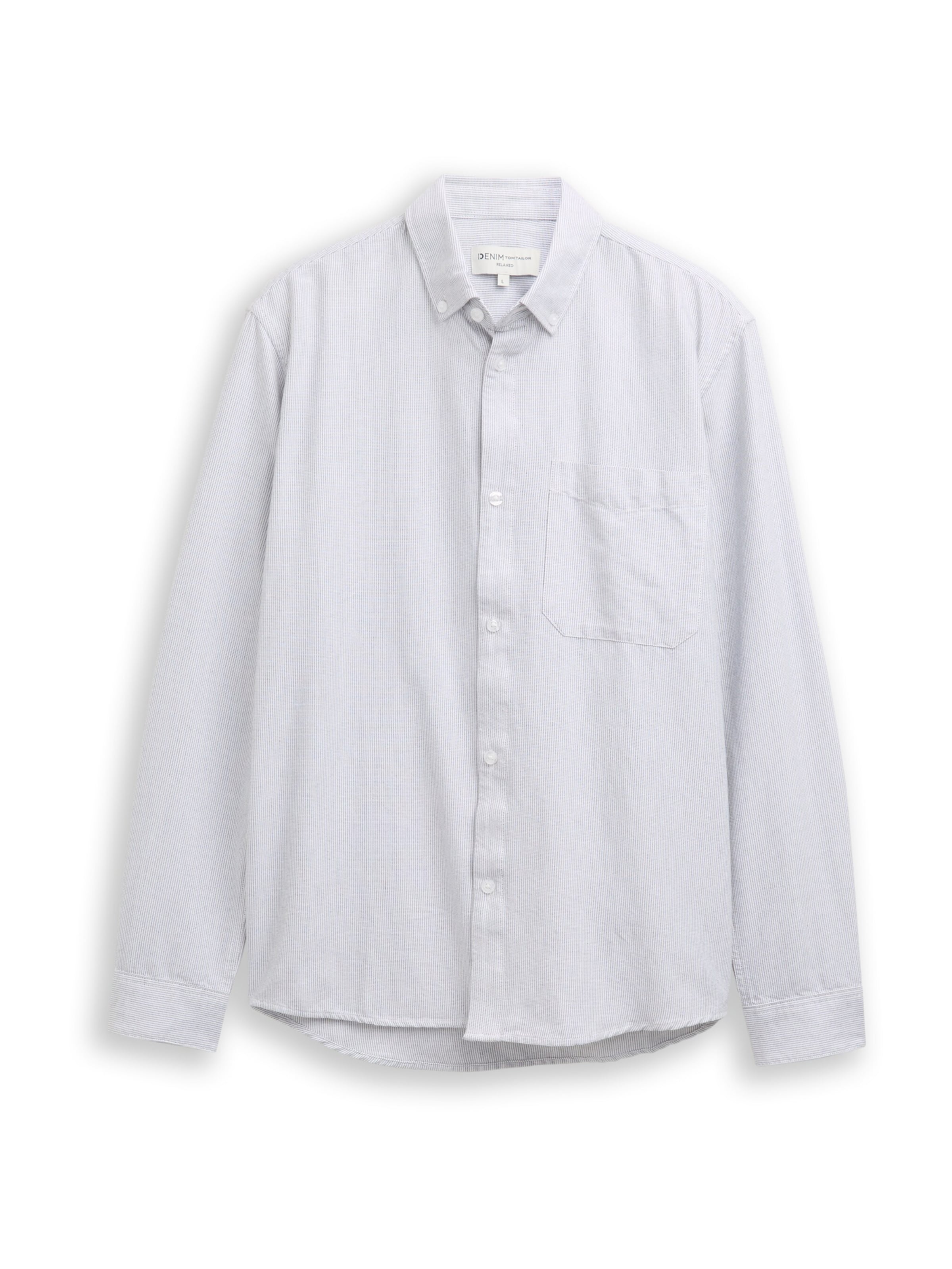 TOM TAILOR DENIM Comfort Fit Hemd in Grau: Vorderseite
