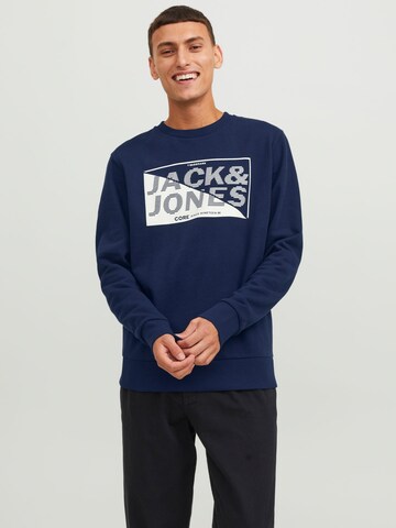 Sweat-shirt 'JCONight' JACK & JONES en bleu : devant