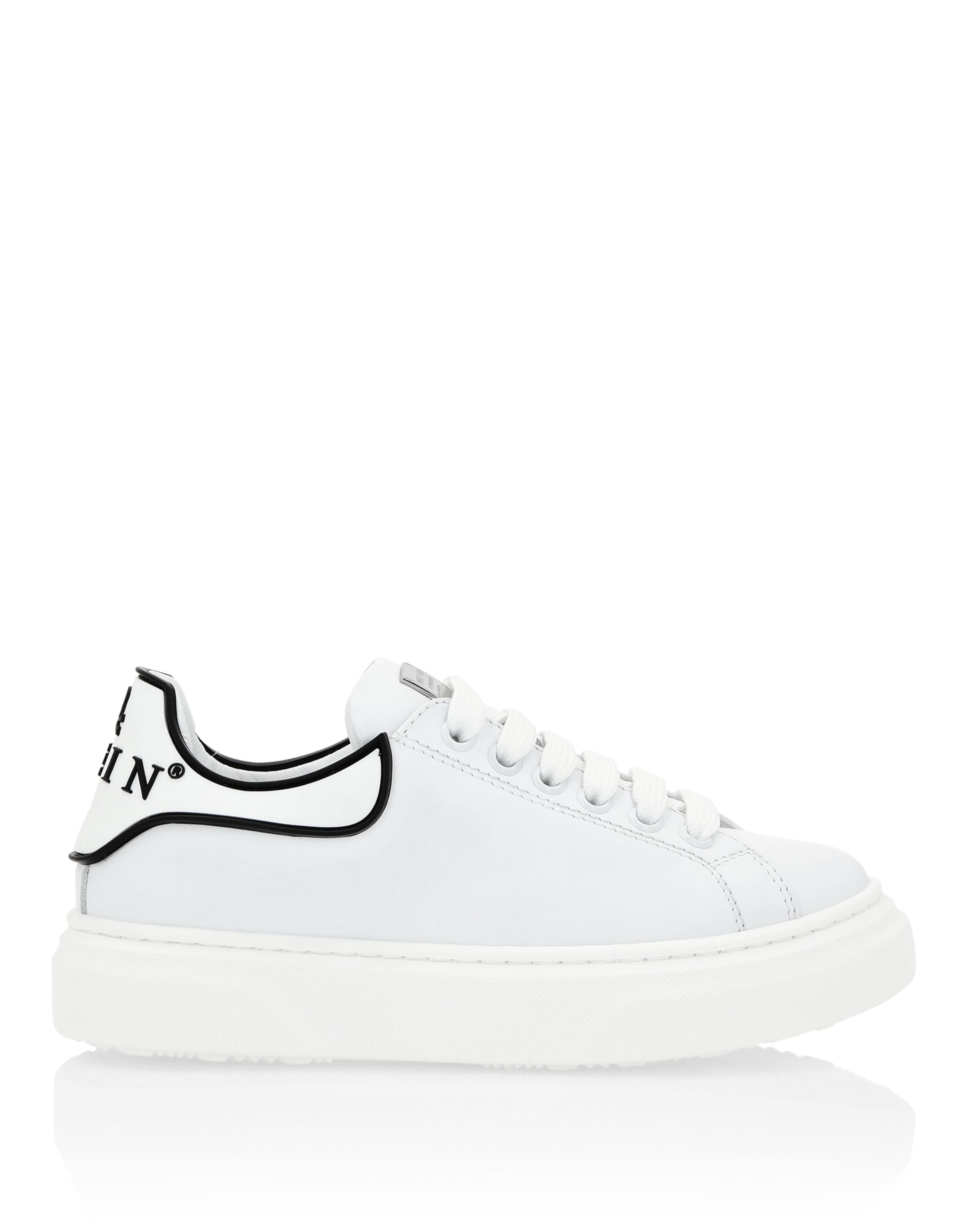 Sneaker 'Big Bang' di Philipp Plein in bianco: frontale