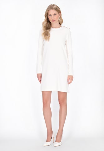 DreiMaster Klassik - Vestido de malha em branco