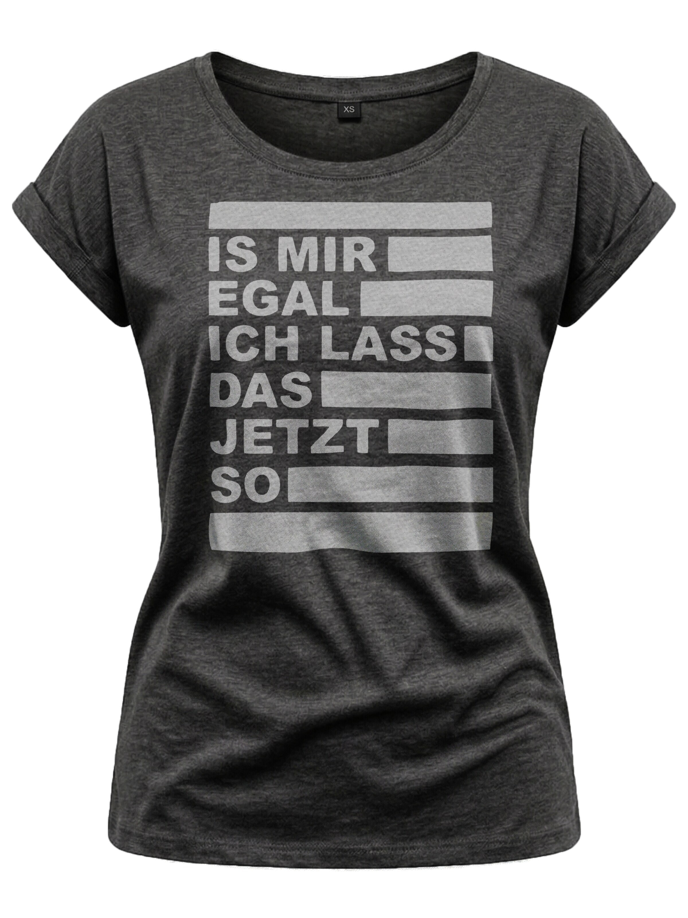 MAKAYA Shirt 'Is mir egal' in Grey: front