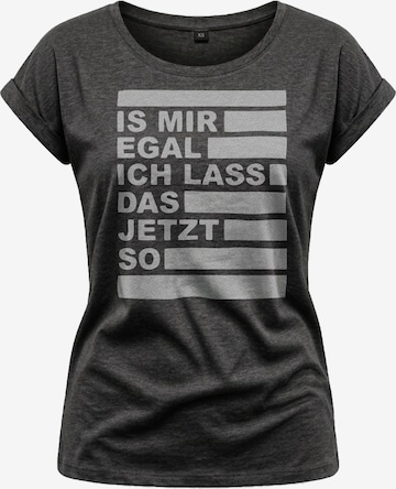 MAKAYA Shirt 'Is mir egal' in Grey: front