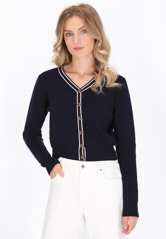 DreiMaster Maritim Gebreid vest in Blauw: voorkant