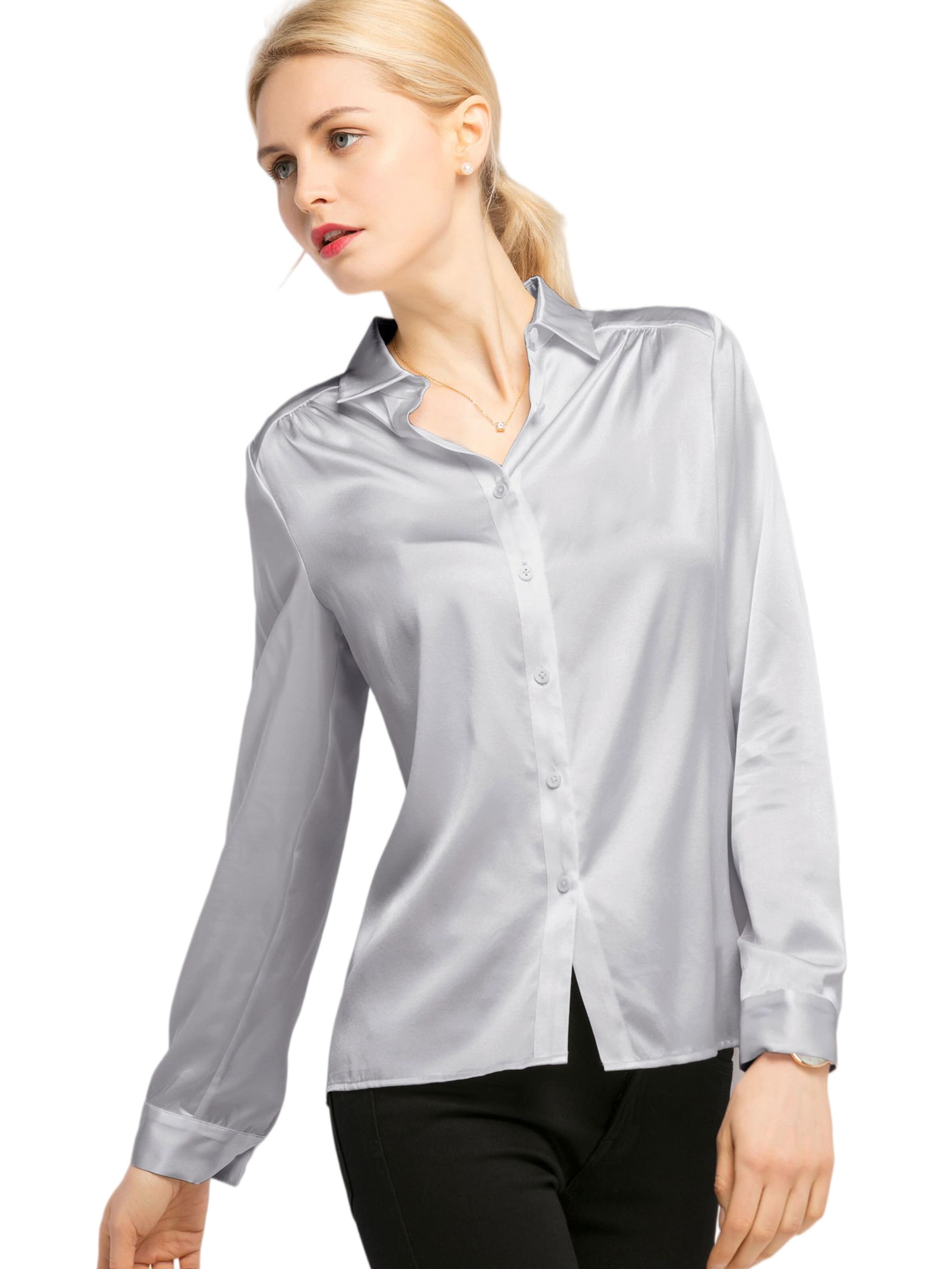 Lilysilk Bluse‌‌‌‌‌‌‌‌‌ in Grau: Vorderseite