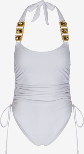 Moda Minx Badeanzug 'Boujee' in XS in gold / transparent / weiß, Produktansicht
