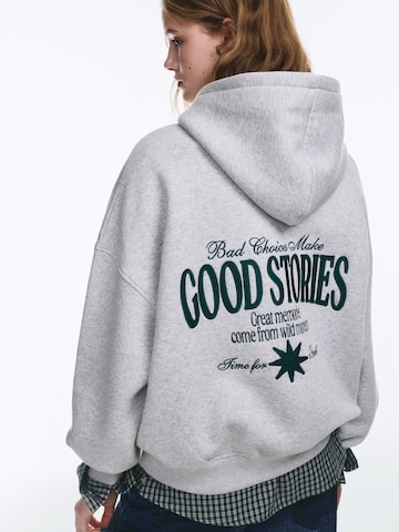 Pull&Bear Mikina 'PACIFIC STORIES' - Sivá: predná strana