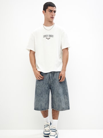 Pull&Bear Shirt 'GUNS AGUILA' in White