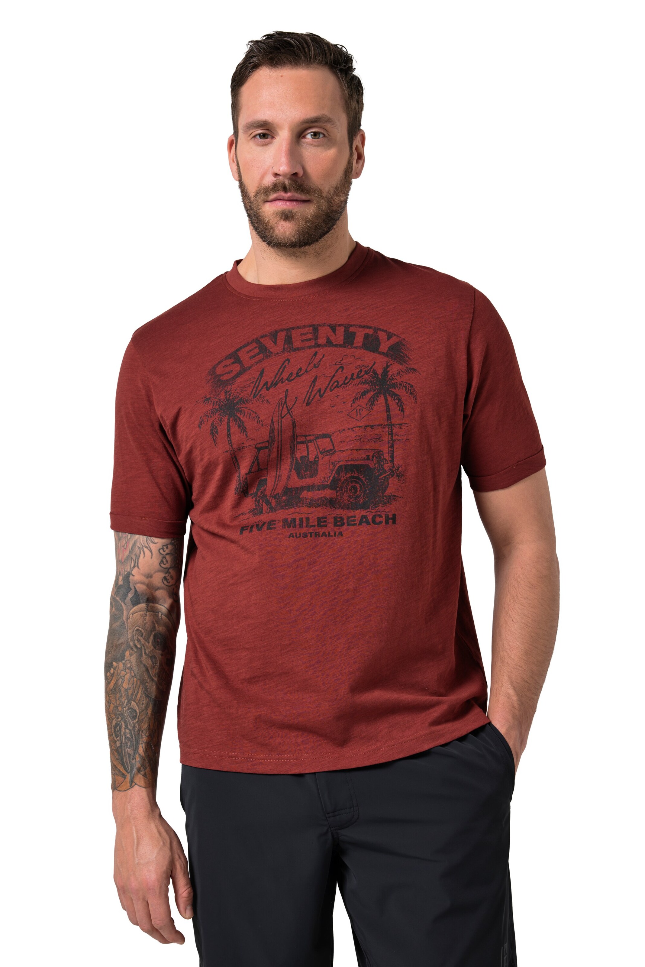 JP1880 Shirt in Rood: voorkant